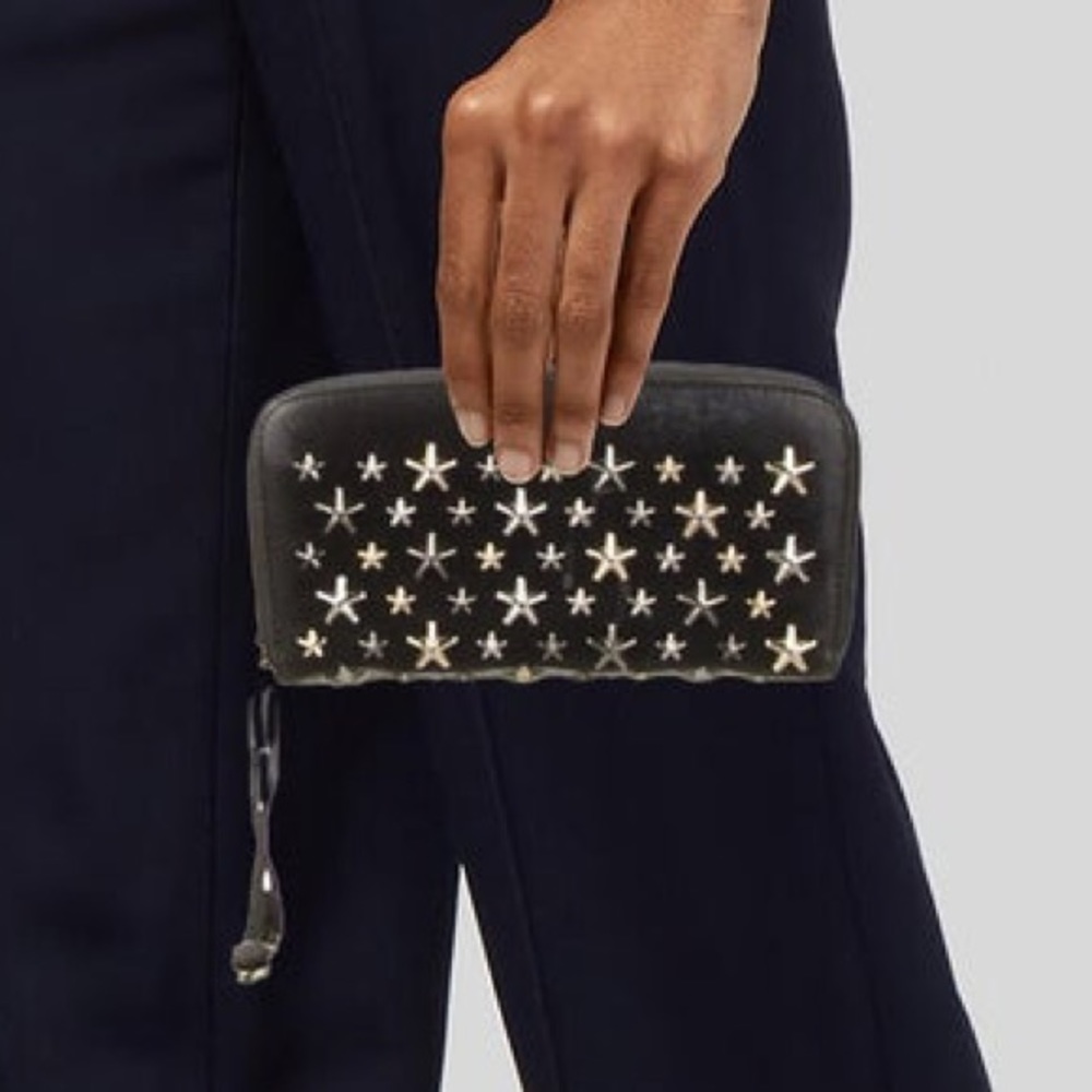 JIMMY CHOO Leather Printed Continental Wallet